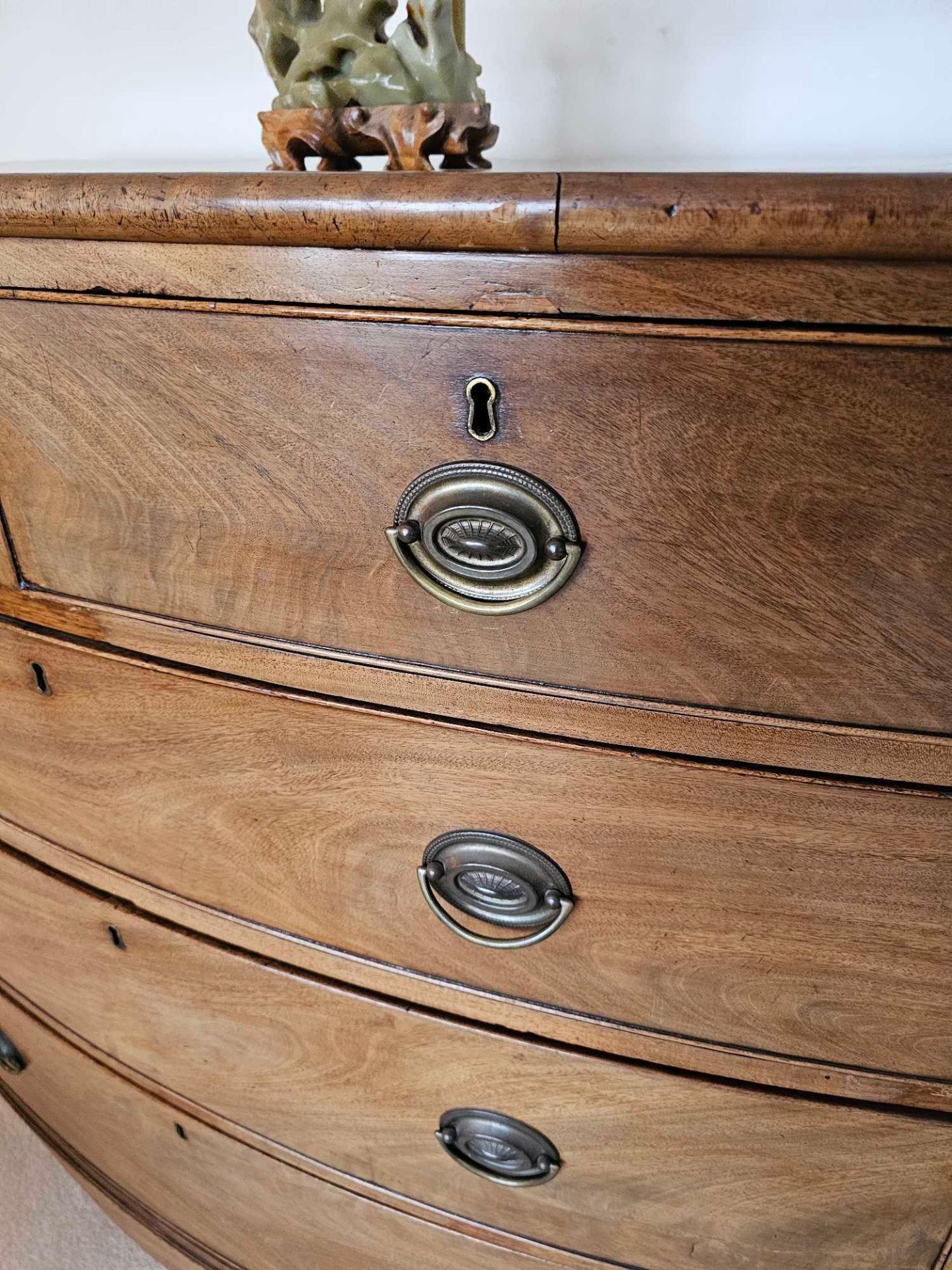 A Late George III Mahogany Bow Front Chest Of Drawers, The Two Short And Three Long Drawers Over - Image 5 of 6