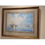 William Knox (1862-1925) British, Sailing Boats And Gondolas Gathered On A Venetian Lagoon,