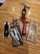 A Collection Of Vintage Wine Corkscrews To Include Classic Malts Scotland Cased Set, Vacu Vin Wine