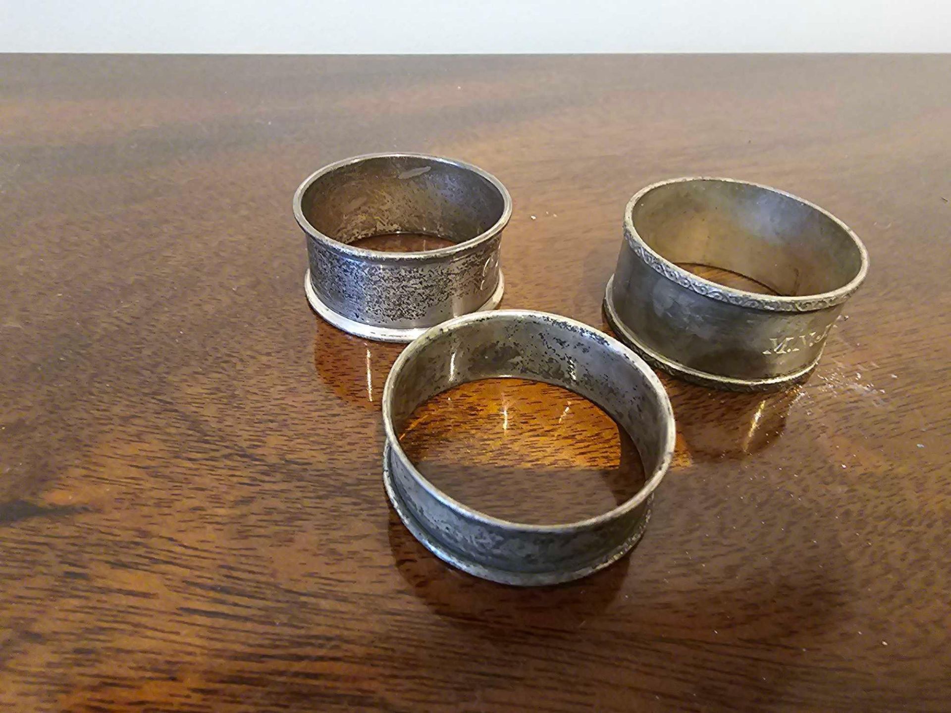 3 X Various Silver Plated Napkin Rings - Bild 2 aus 4