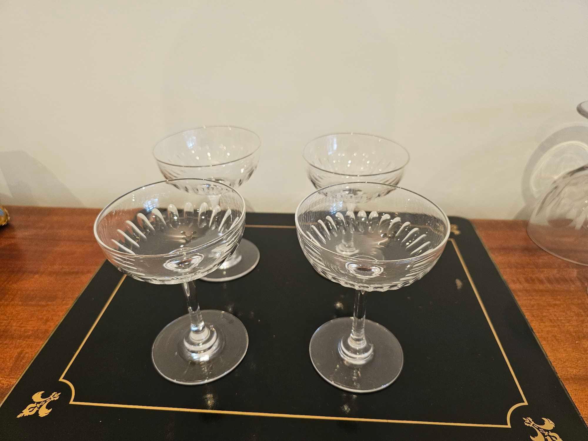A Set Of 4 X Crystal Martini Glasses 12cm