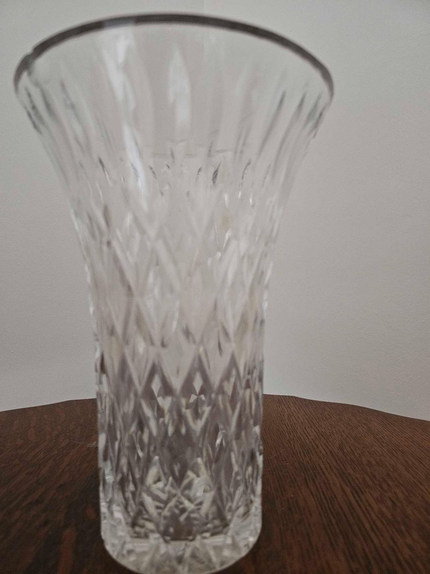 Vintage Crystal Cut Vase 23 X 16cm (A/F Slight Chip To Rim) - Image 2 of 5