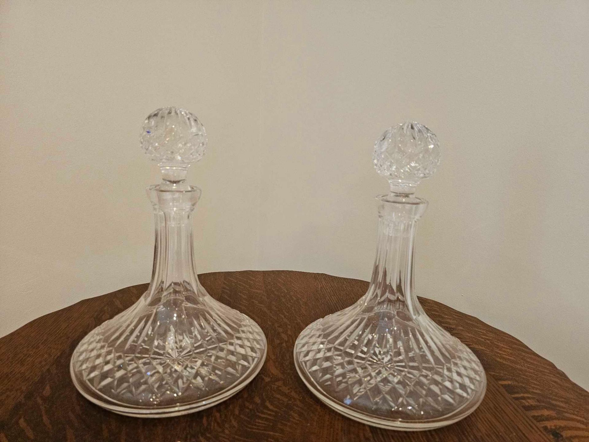 A Pair Of Waterford Crystal Lismore Ships Decanters 27cm Tall - Image 2 of 8