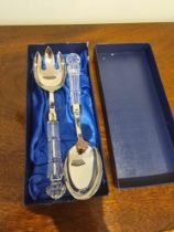 Waterford Crystal Serving Salad Spoon Set 28cm Boxed