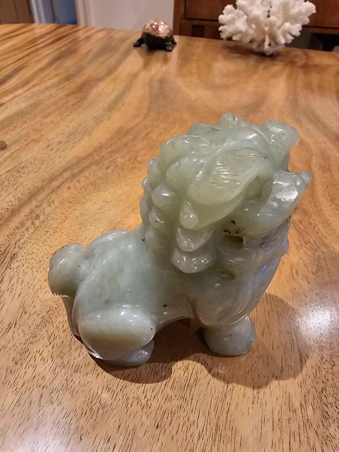 A Carved Soapstone Traditional Chinese Guardian Foo Dog Figurine 10cm - Bild 2 aus 5