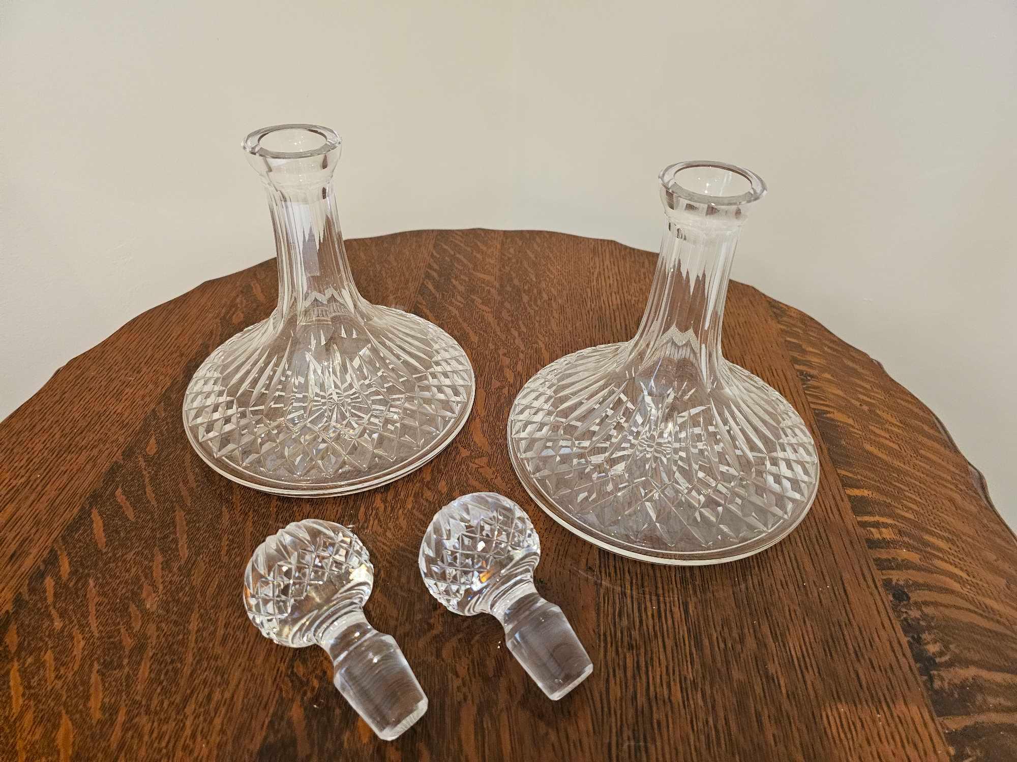 A Pair Of Waterford Crystal Lismore Ships Decanters 27cm Tall - Image 8 of 8
