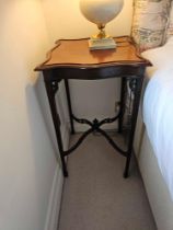 A George III Style Mahogany End Table The Serpentine Sided Top On Slender Fluted Square Legs