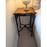 A George III Style Mahogany End Table The Serpentine Sided Top On Slender Fluted Square Legs