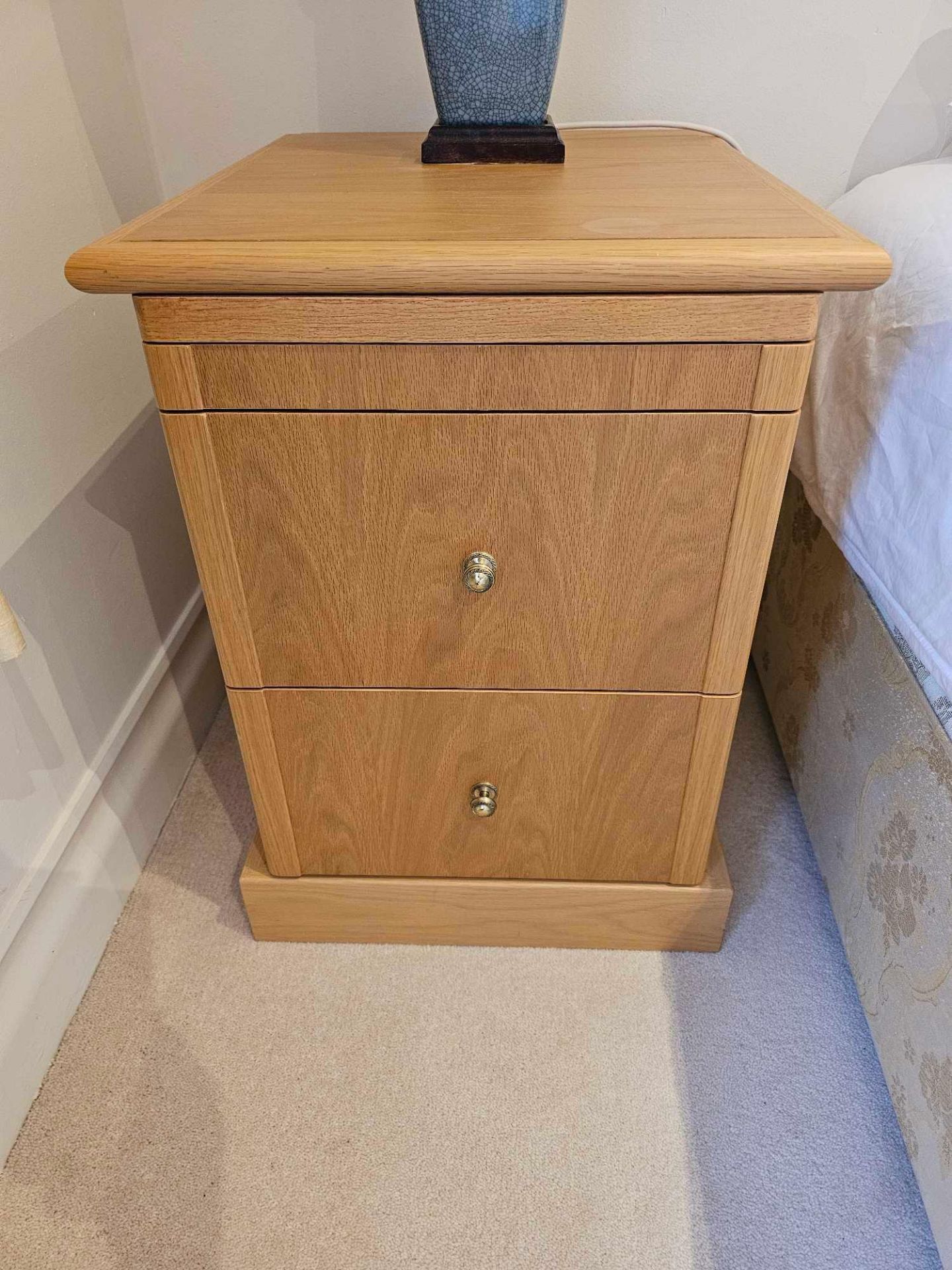 A Pair Of Oak Contemporary Two Drawer Nightstands 46 X 54 X 63cm - Image 2 of 4