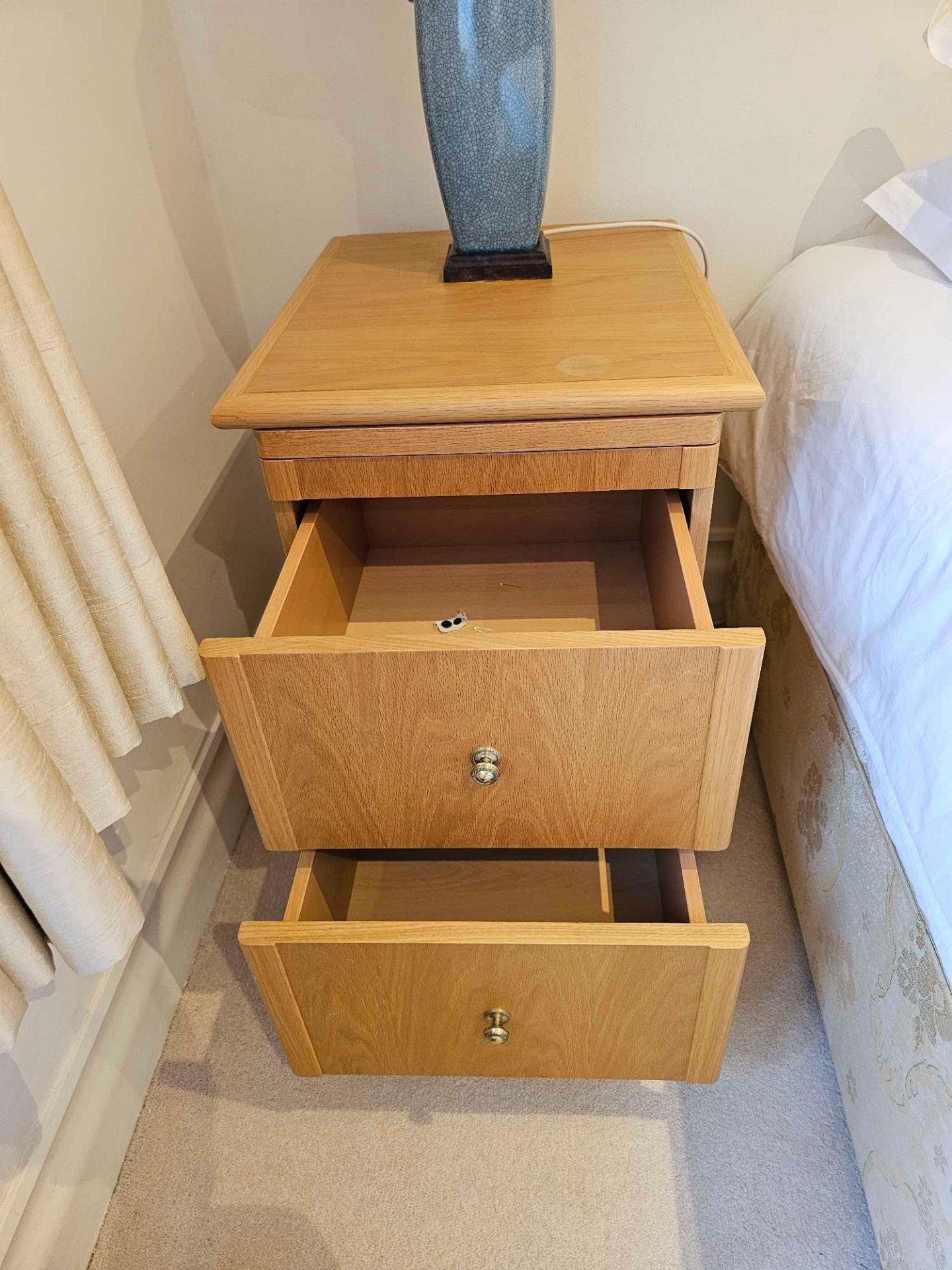 A Pair Of Oak Contemporary Two Drawer Nightstands 46 X 54 X 63cm - Image 4 of 4