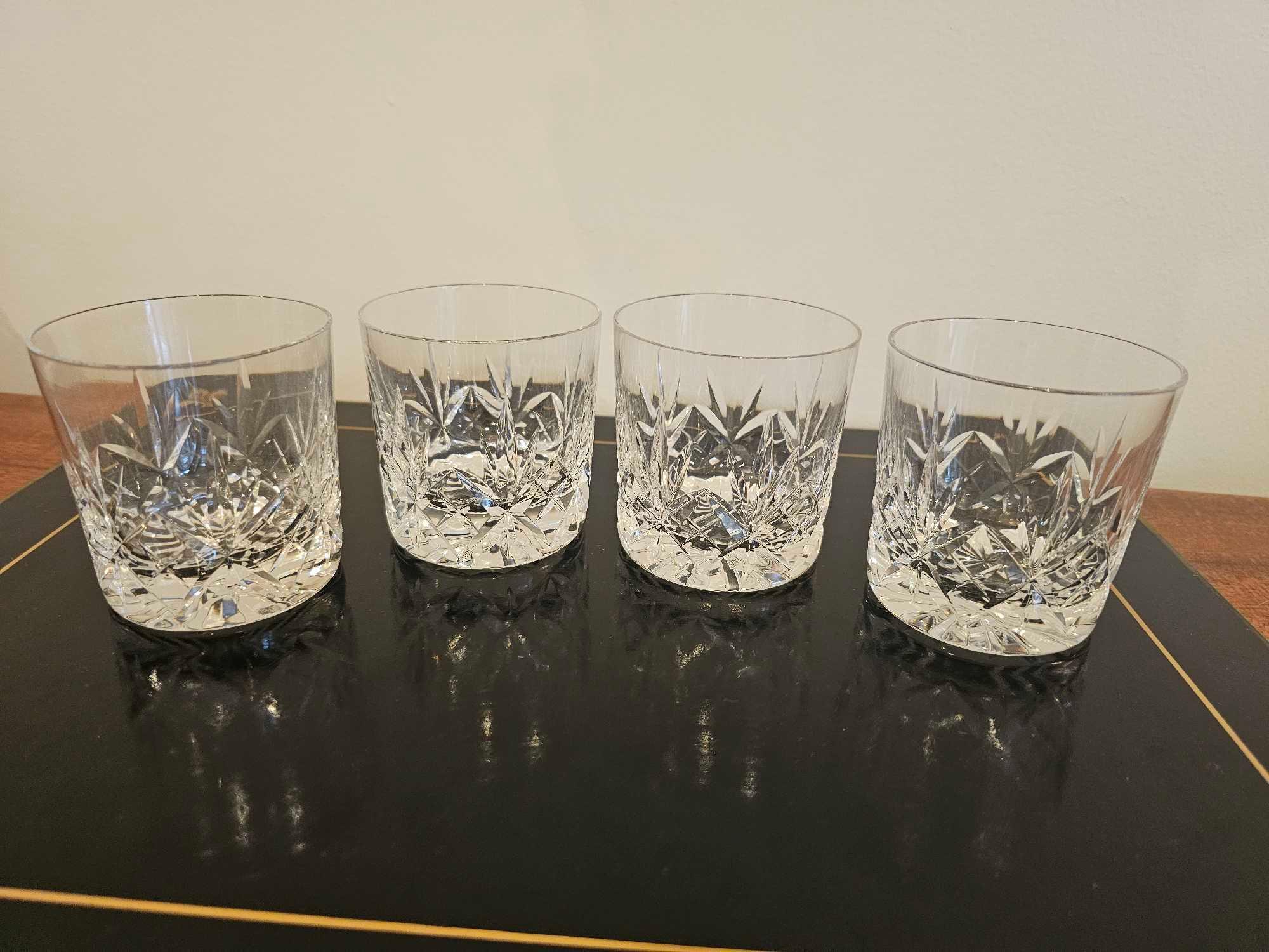 A Set Of 4 X Stuart Crystal Tumblers 8cm Tall