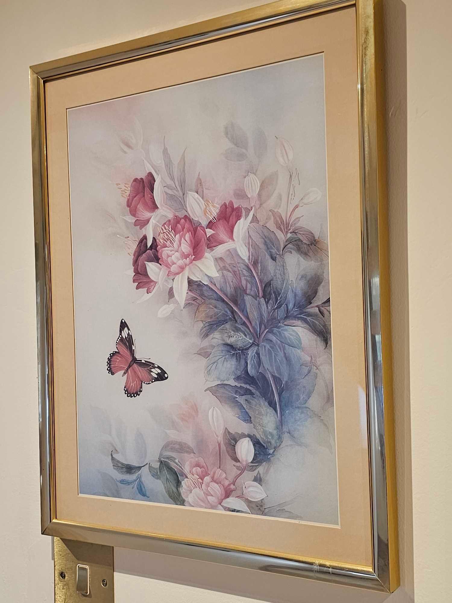 Framed Print Oriental Fuchsias By Lena Liu (Taiwanese B.20th Century) 40 X 50cm - Bild 2 aus 2