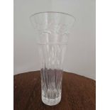 Vintage Crystal Cut Vase 29 X 14cm