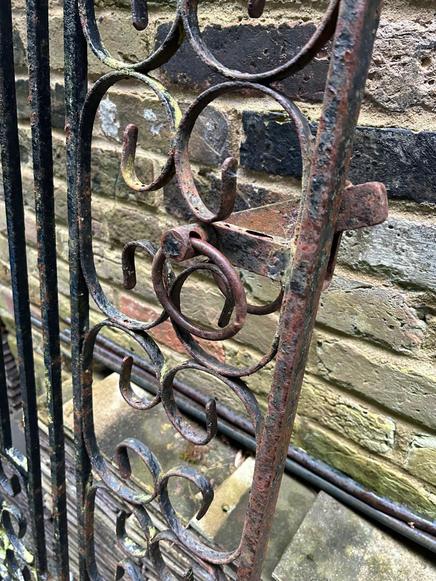 Black Painted Wrought Iron Side Gate Approximately 180 x 91cm - Image 3 of 3