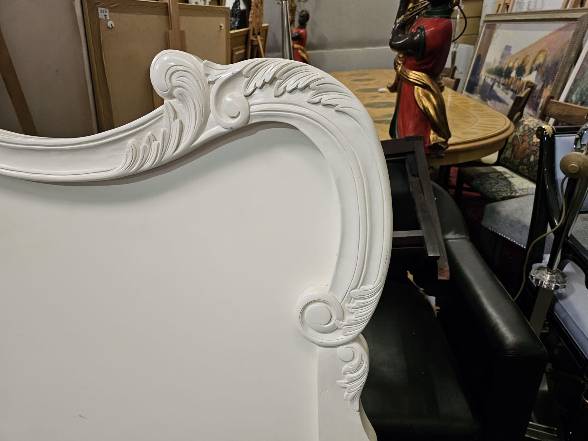 A Louis style white painted headboard 196 x 144cm - Image 2 of 6