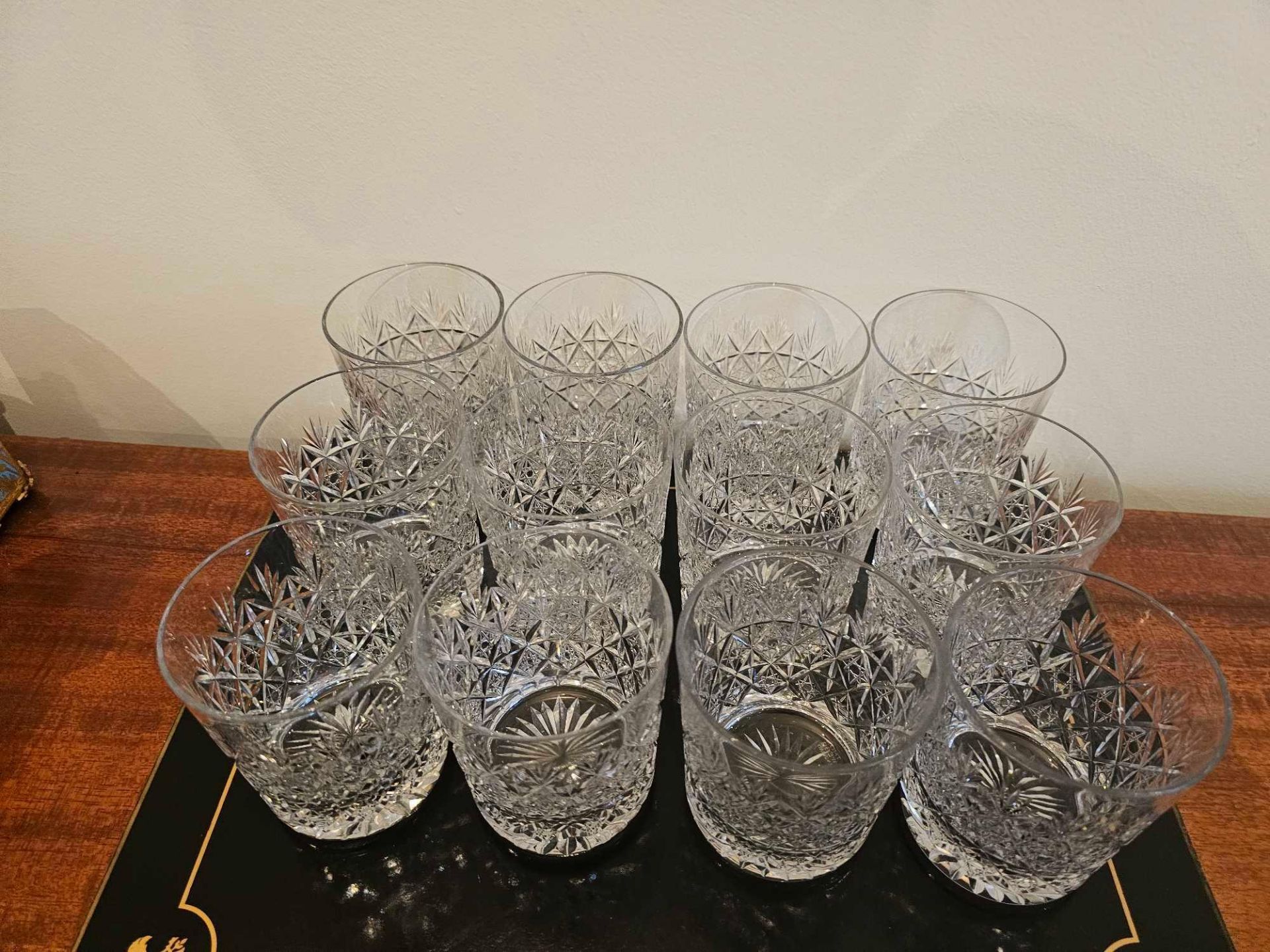A Set Of 12 X Thomas Webb Crystal Tumblers 9cm Tall - Image 2 of 6