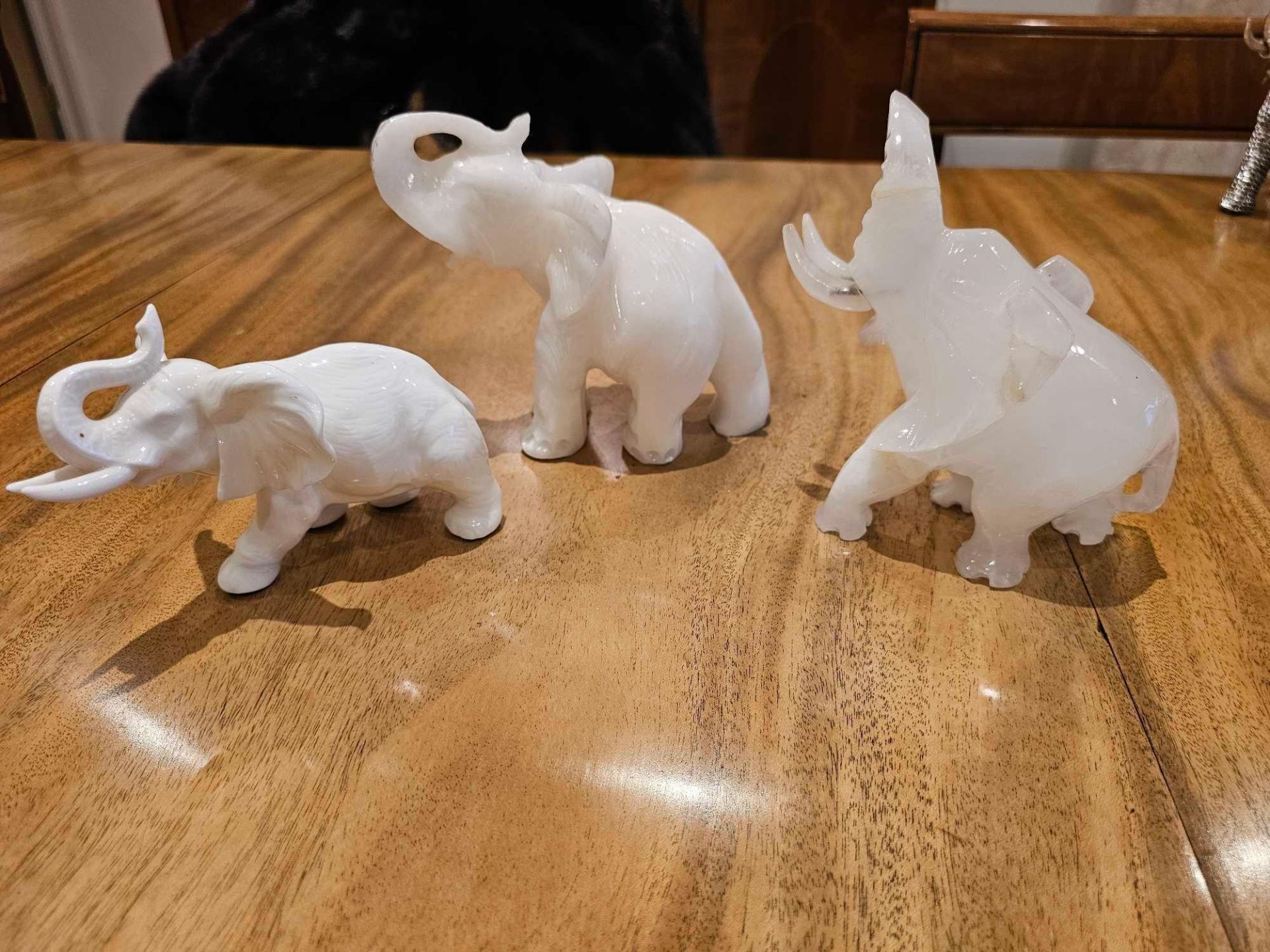 A Collection Of 3 X Various Elephant Figurines As Per Photograph - Image 2 of 2
