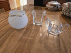 3 X Various Glass Decorative Objets As Photographed