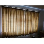 A Pair Of Curtains Gold Sheen 260 X 160cm Span (A/F)