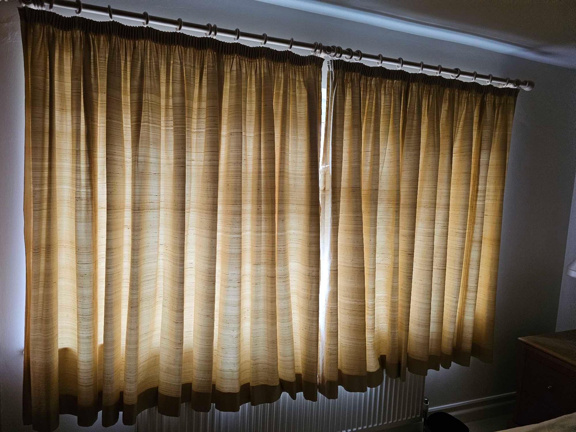 A Pair Of Curtains Gold Sheen 260 X 160cm Span (A/F)