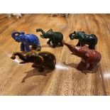 A Collection Of 5 X Various Elephant Figurines As Per Photograph