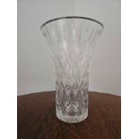 Vintage Crystal Cut Vase 23 X 16cm (A/F Slight Chip To Rim)