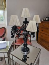 Table Lamp Gioiello Design Black With Shades ( Note Only 5 Arm One Broken) 73cm