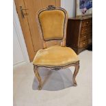 French Beechwood Side Chair, Louis XV Style, The Shaped Rectangular Back With Floral Cresting,