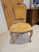 French Beechwood Side Chair, Louis XV Style, The Shaped Rectangular Back With Floral Cresting,