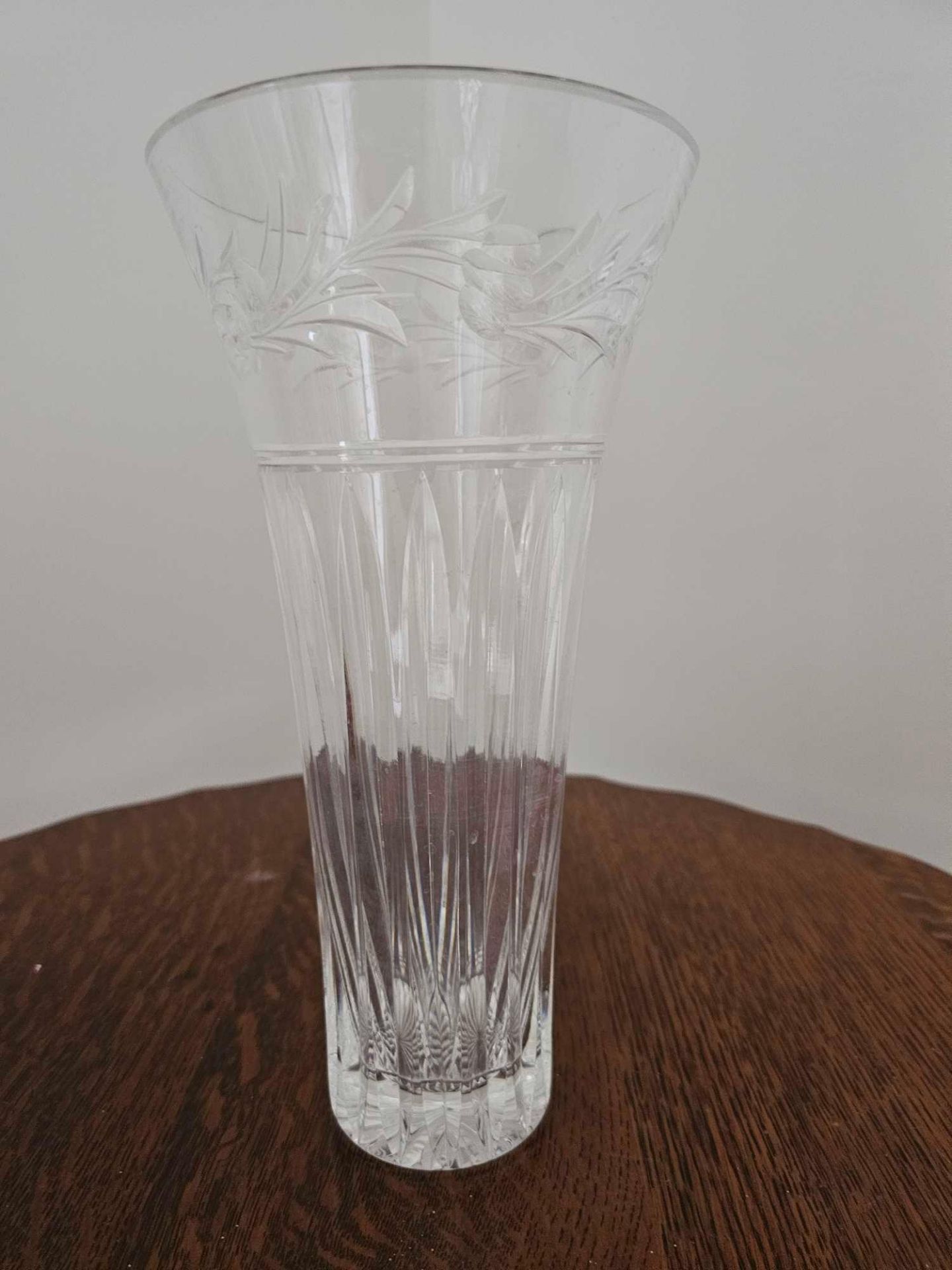 Vintage Crystal Cut Vase 29 X 14cm - Image 3 of 5