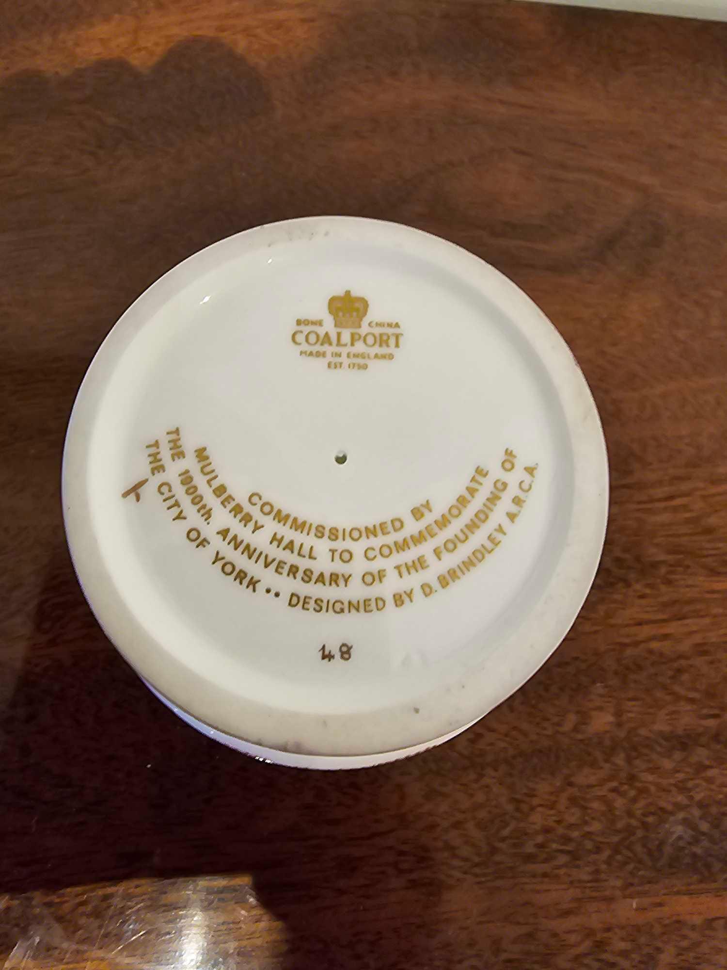 A Coalport The York Goblet, Inscribed Under Commissioned By Mulberry Hall To Commemorate The - Image 3 of 3