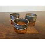 3 X Various Silver Plated Napkin Rings