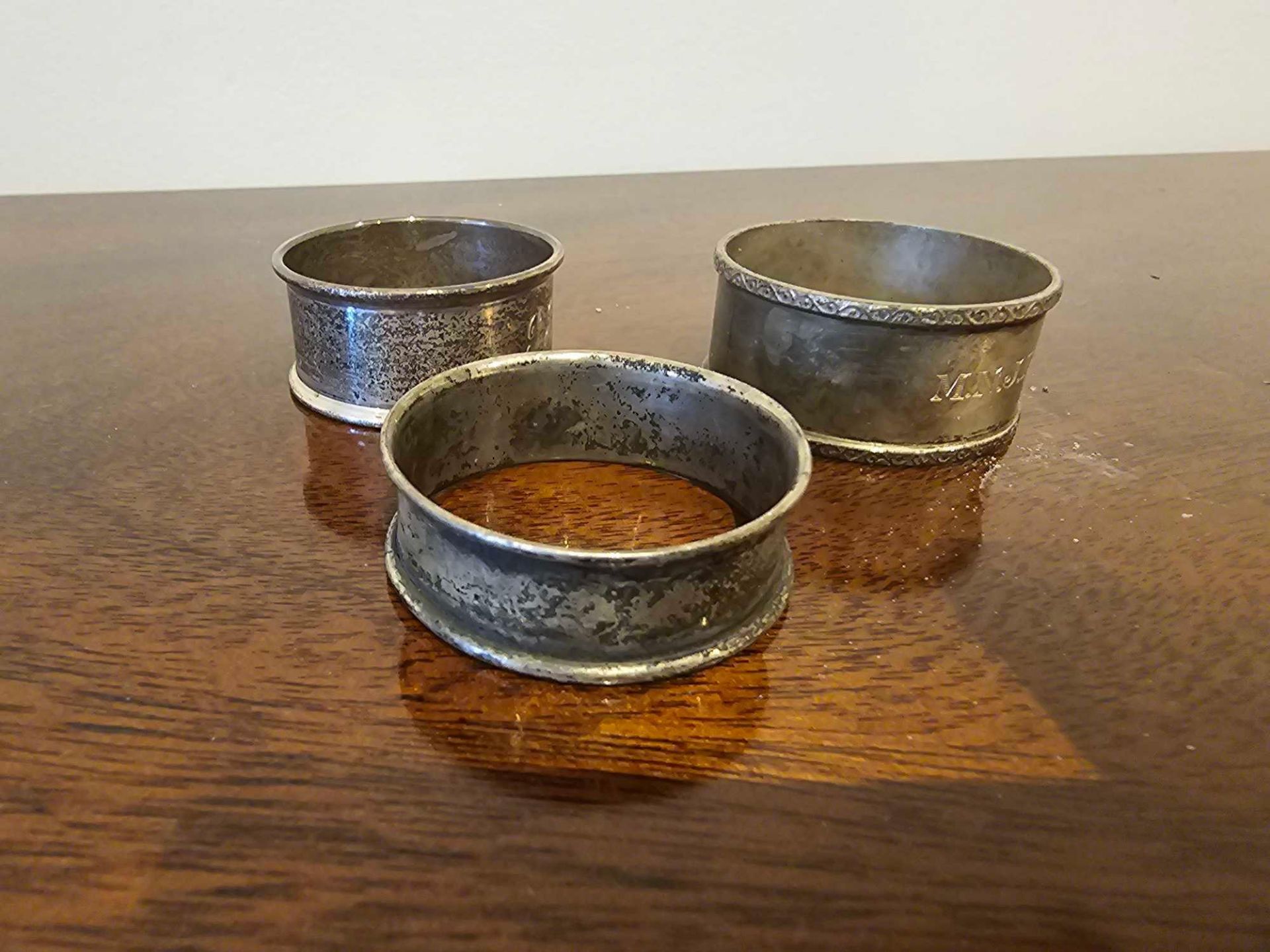 3 X Various Silver Plated Napkin Rings