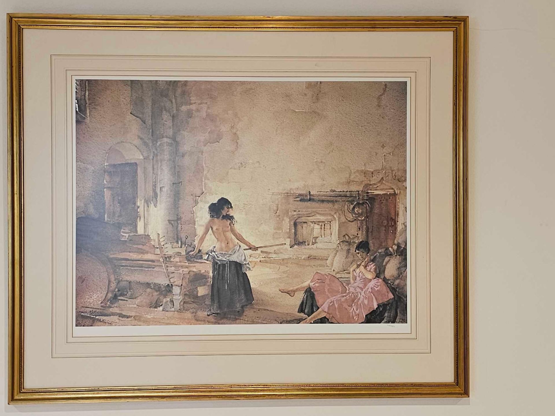 William Russell Flint In A Burgundian Granary Limited Edition Colour Print 718 Of 850 Published