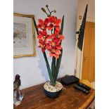 Faux Orchid Potted 80cm Tall