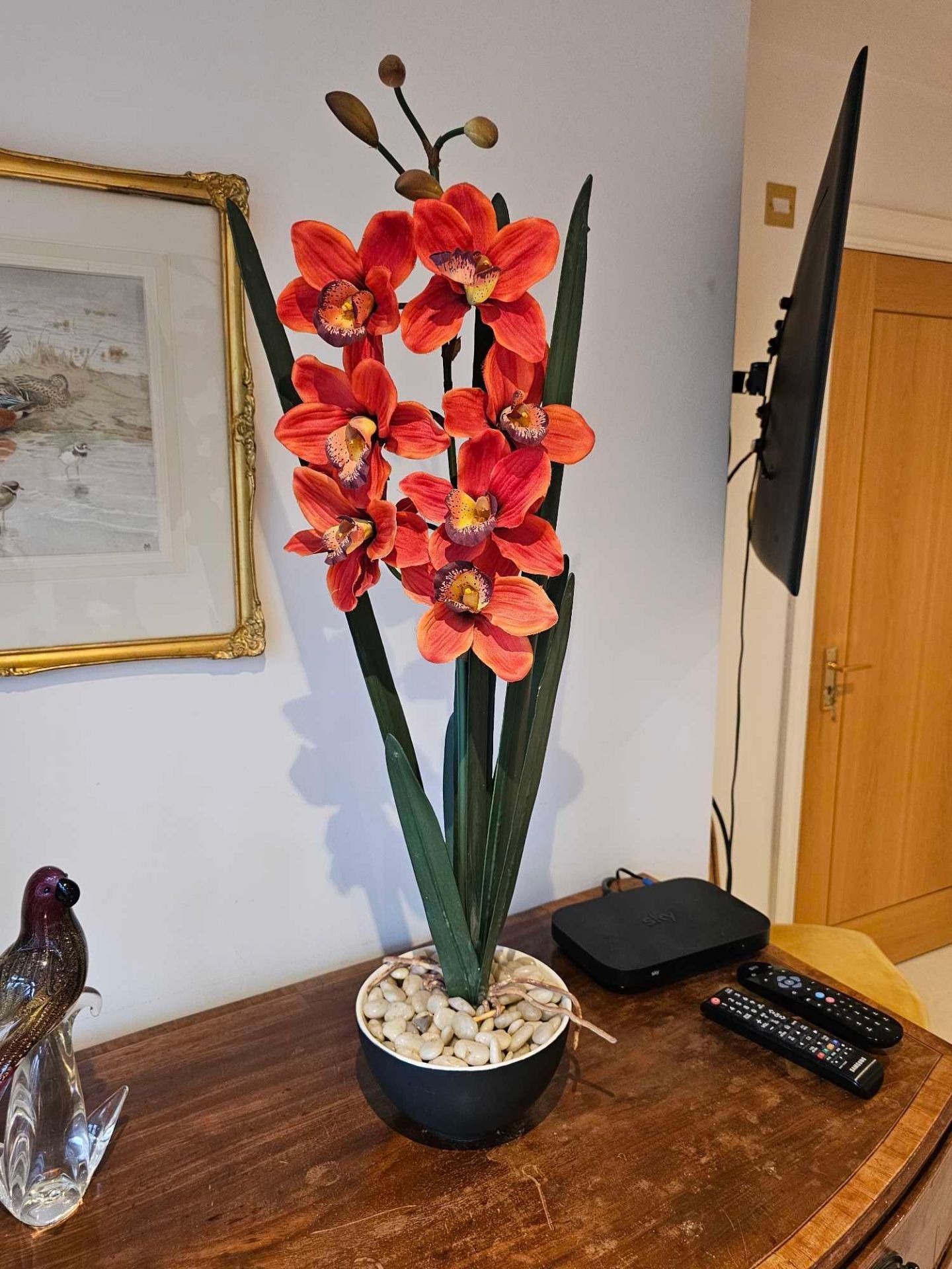 Faux Orchid Potted 80cm Tall