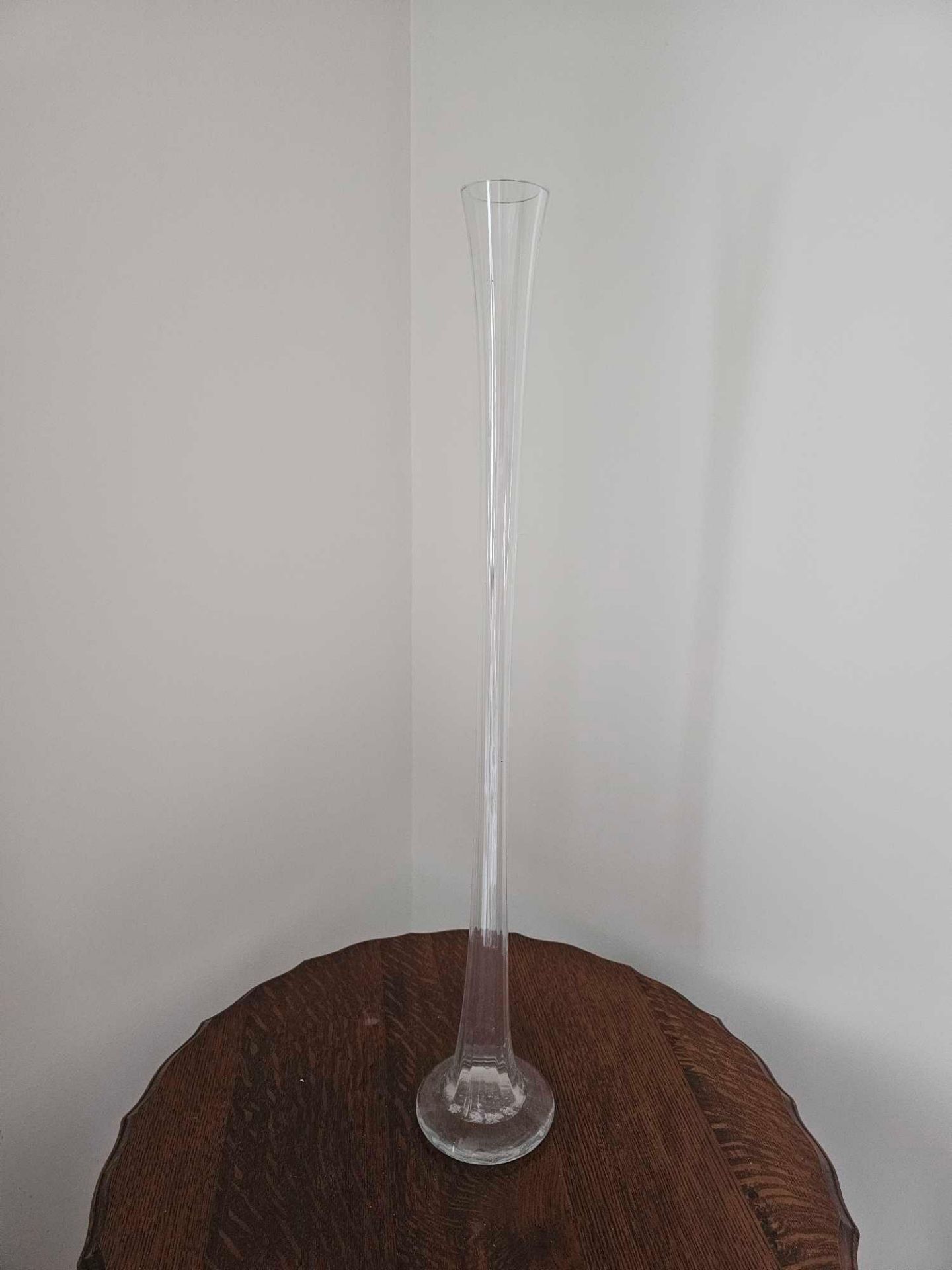 A Large Clear Cut Glass Vase 80cm