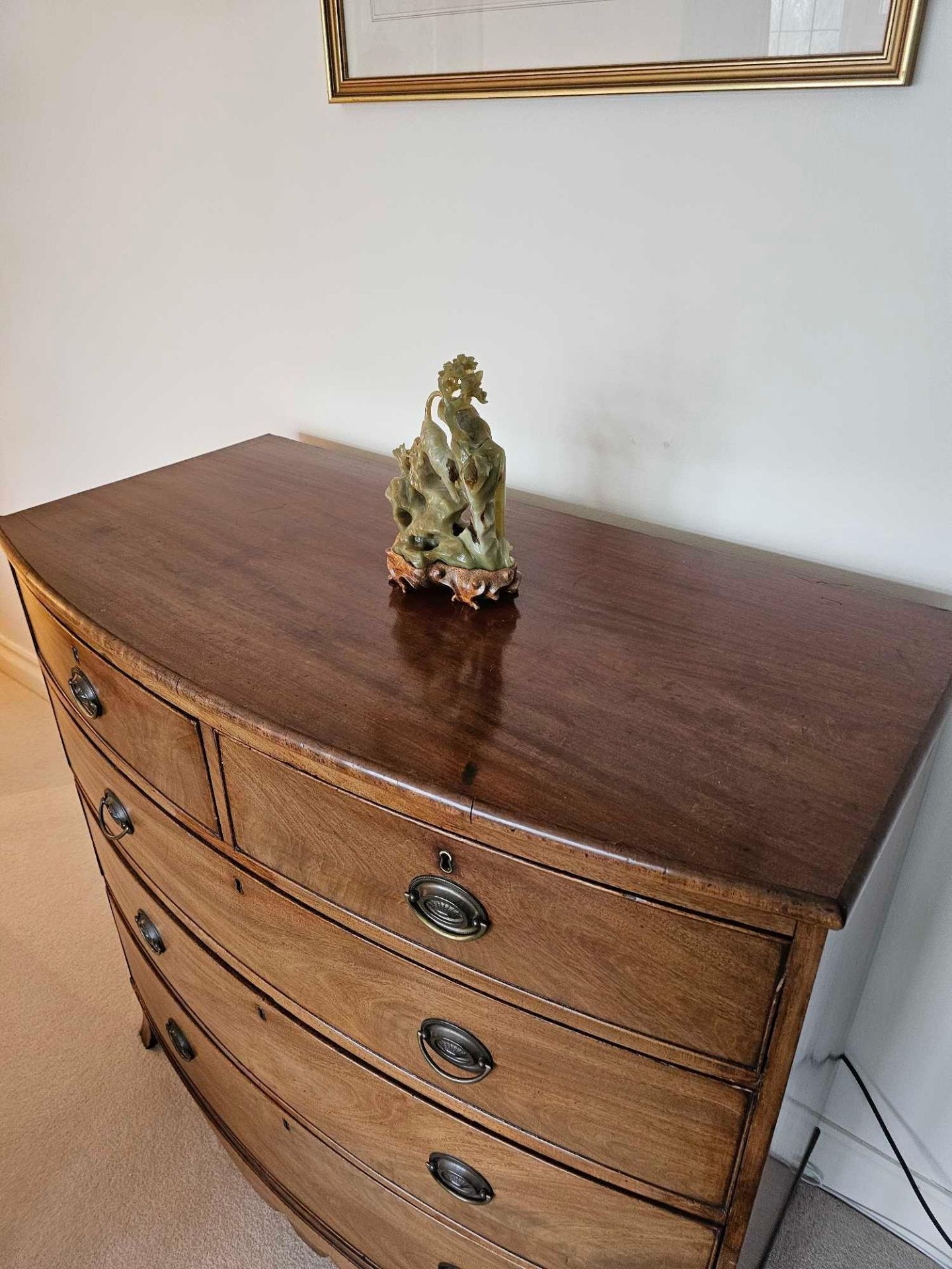 A Late George III Mahogany Bow Front Chest Of Drawers, The Two Short And Three Long Drawers Over - Image 6 of 6