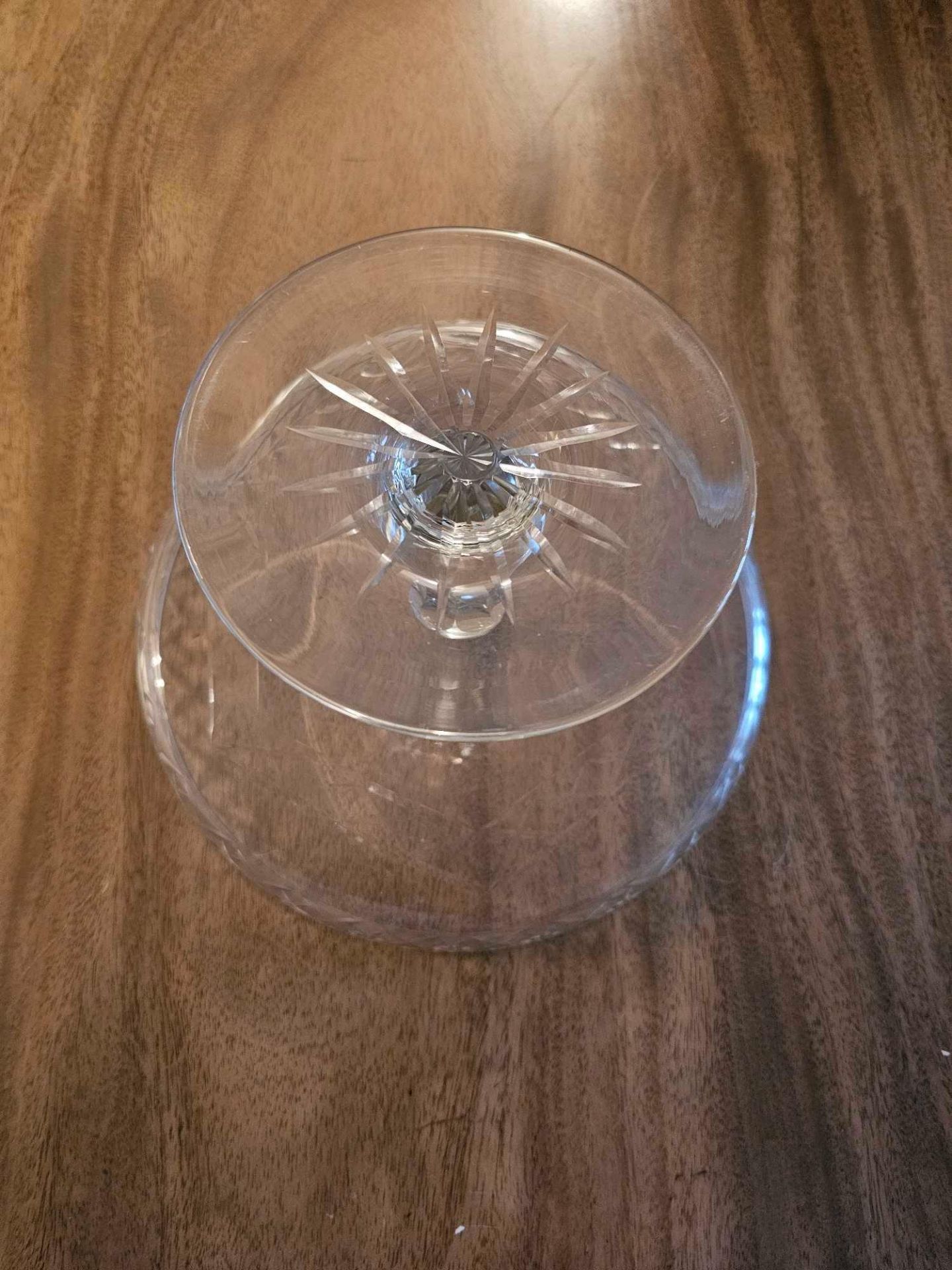 A Vintage Large Cut Glass Pedestal Fruit Bowl 22 X 13cm - Bild 4 aus 4