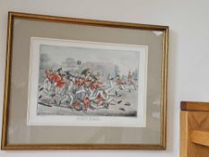 Framed Sporting Print - Football Early 19th Century Aquatint Drawn And Etched By Robert Cruickshank,