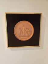 Victorian Red Earthenware Roundels Cast In Relief With Allegorical Scenes Depicting "The Ages Of