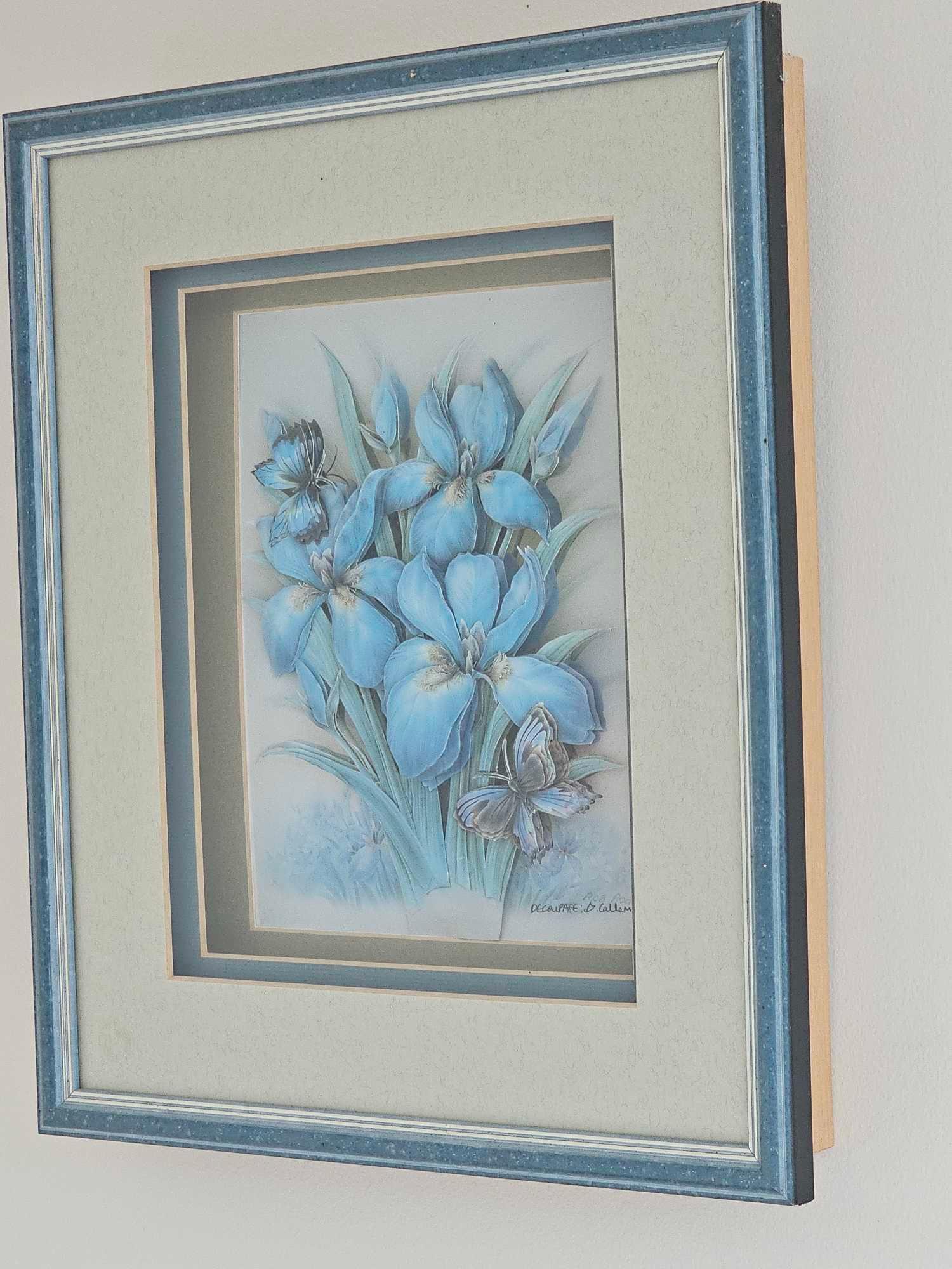Rob Pohl (1917-1981) Decoupage 3D Flower Picture Within Shadow Box Signed 28 X 33cm - Image 2 of 3