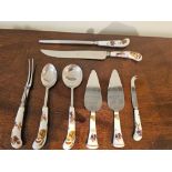 A Royal Worcester Evesham - Gold Edge Serve And Carving Set As Photograph (Note Spoon Has Small