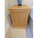 A Pair Of Oak Contemporary Two Drawer Nightstands 46 X 54 X 63cm