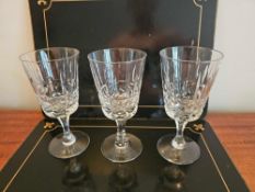 A Set Of 3 X Stuart Crystal Water Goblets 17.5cm