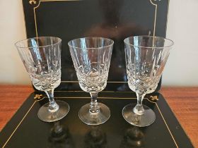 A Set Of 3 X Stuart Crystal Water Goblets 17.5cm