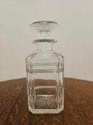 Royal Scot Crystal A Square Cut Spirit Decanter With Stopper 21cm