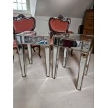 A Pair Of Pattington Mirror Side Tables Contemporary Design With An Antique Finish 43 X 43 X 65cm (