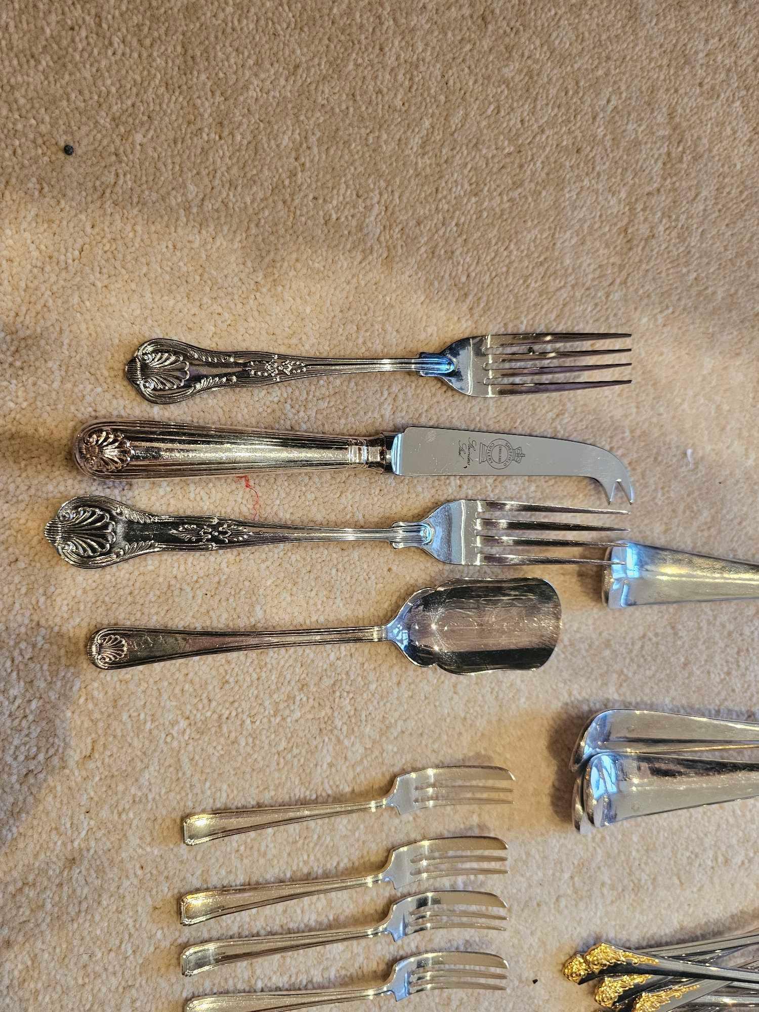 Various Plated And Mixed Flatware As Photographed - Bild 3 aus 7