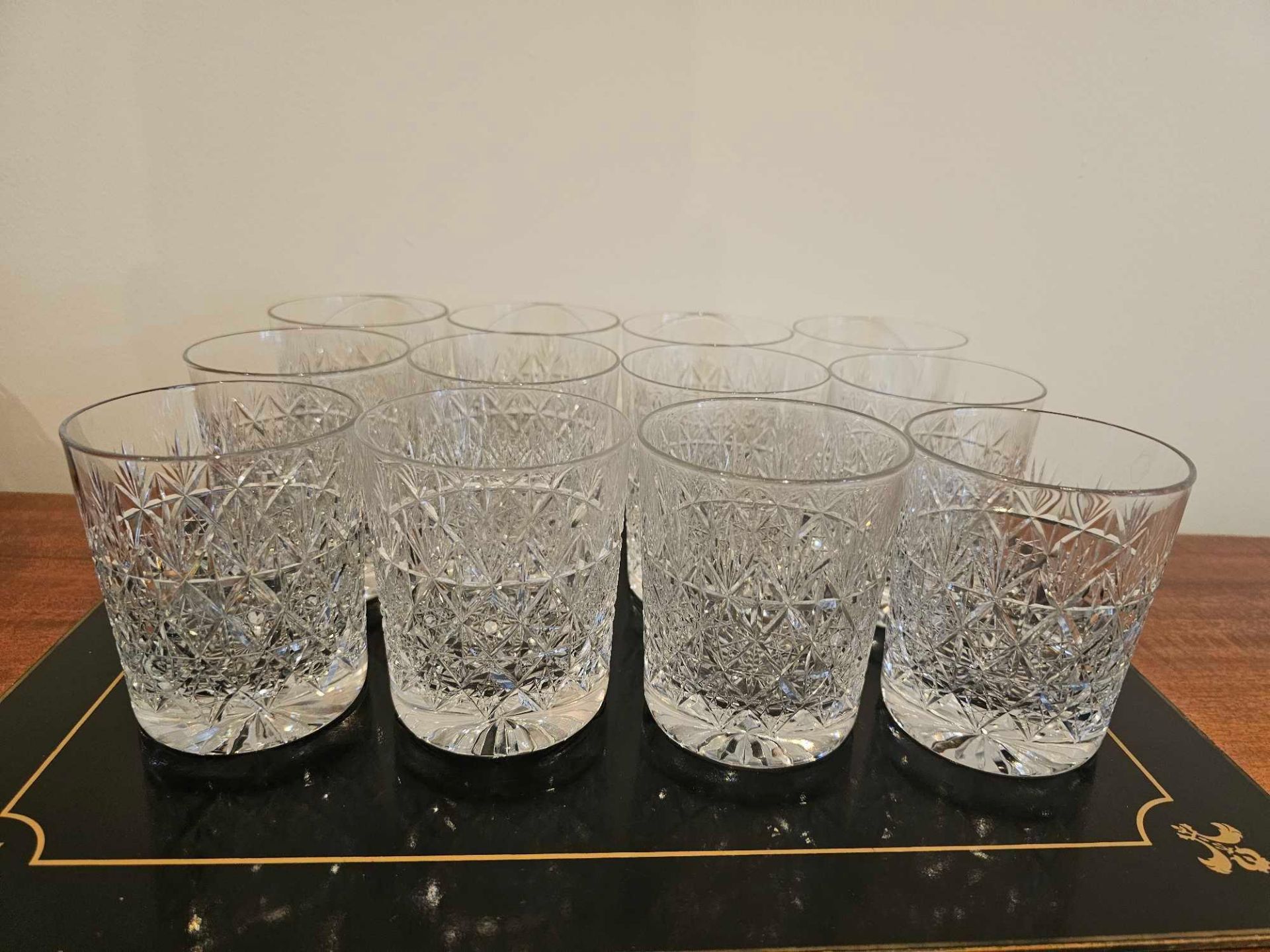 A Set Of 12 X Thomas Webb Crystal Tumblers 9cm Tall - Image 3 of 6